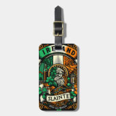 Étiquette À Bagage Drapeau irlandais Saint Patricks Day Slainte (Devant Vertical)