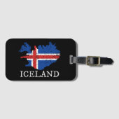 Étiquette À Bagage Drapeau Islande (Devant Horizontal)