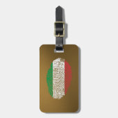 Étiquette À Bagage Drapeau italien d'empreinte digitale de contact (Devant Vertical)