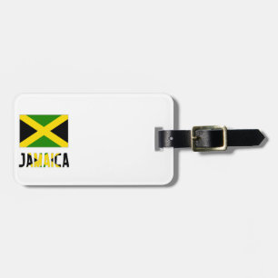 Étiquette À Bagage Drapeau jamaïcain et mot
