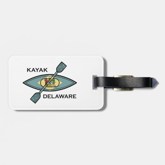 Étiquette À Bagage Drapeau Kayak Delaware (Dos horizontal)
