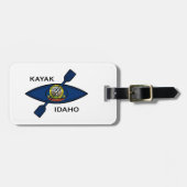 Étiquette À Bagage Drapeau Kayak Idaho (Devant horizontal)