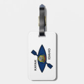 Étiquette À Bagage Drapeau Kayak Idaho (Dos Vertical)