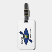 Étiquette À Bagage Drapeau Kayak Montana (Devant Vertical)