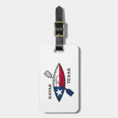 Étiquette À Bagage Drapeau Kayak Texas (Devant Vertical)