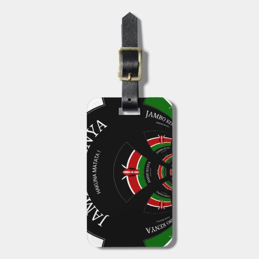 Étiquette À Bagage Drapeau kényan inspiré Jambo Welcome Design Art (Devant Vertical)