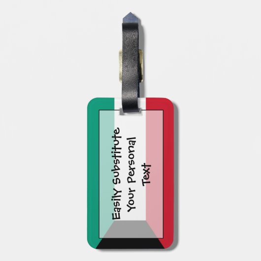 Étiquette À Bagage Drapeau Koweit Easy ID Personal (Dos Vertical)