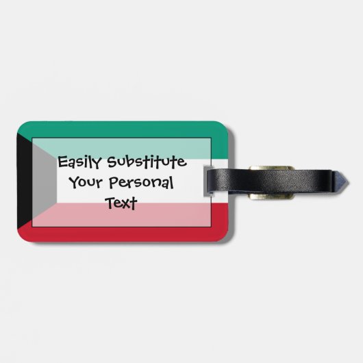 Étiquette À Bagage Drapeau Koweit Easy ID Personal (Dos horizontal)