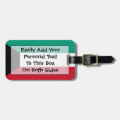 Étiquette À Bagage Drapeau Koweit Easy ID Personal (Devant horizontal)