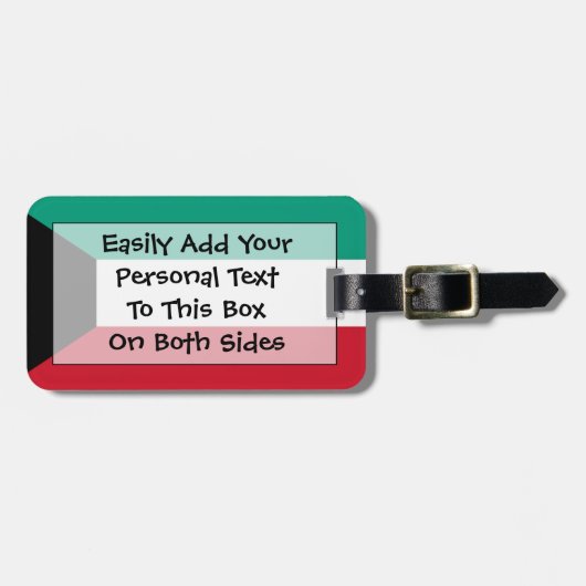 Étiquette À Bagage Drapeau Koweit Easy ID Personal (Devant horizontal)