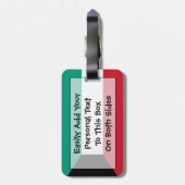 Étiquette À Bagage Drapeau Koweit Easy ID Personal (Dos Vertical)