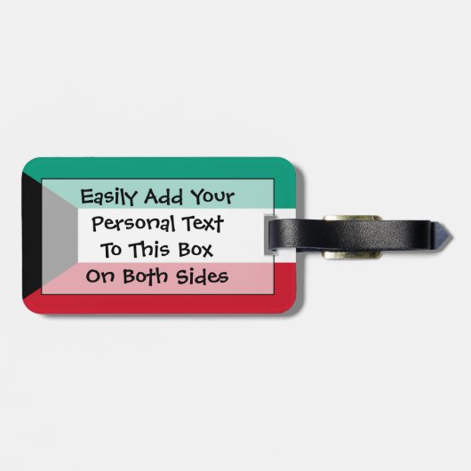 Étiquette À Bagage Drapeau Koweit Easy ID Personal (Dos horizontal)