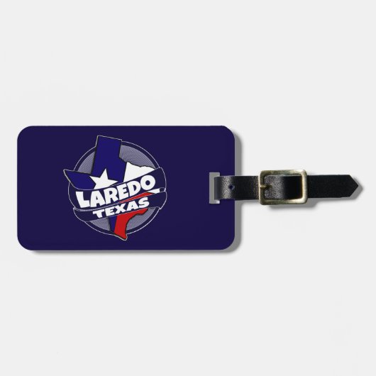 Étiquette À Bagage Drapeau Laredo Texas marque de bagage (Devant horizontal)