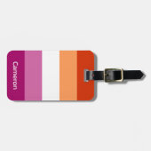 Étiquette À Bagage Drapeau lesbien personnalisé (Devant horizontal)
