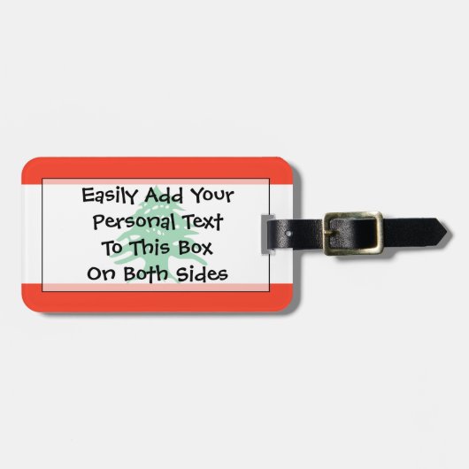 Étiquette À Bagage Drapeau Liban Easy ID Personal (Devant horizontal)