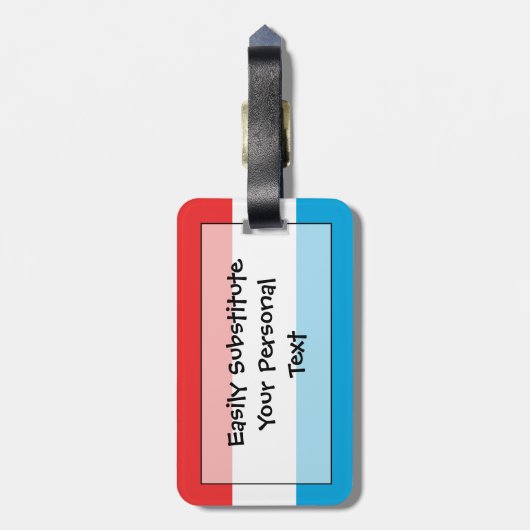 Étiquette À Bagage Drapeau Luxembourg Easy ID Personal (Dos Vertical)
