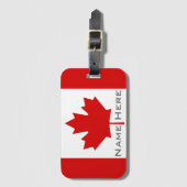 Étiquette À Bagage Drapeau magnifique du Canada avec monogramme (Devant Vertical)
