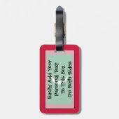 Étiquette À Bagage Drapeau Maldives Easy ID Personal (Dos Vertical)