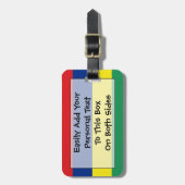 Étiquette À Bagage Drapeau Maurice Personal Easy ID (Devant Vertical)