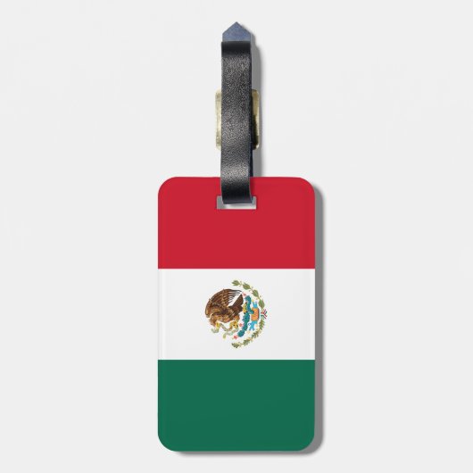 Étiquette À Bagage Drapeau mexicain (Dos Vertical)