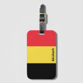 Étiquette À Bagage Drapeau national de Belgique Patriotique (Devant Vertical)