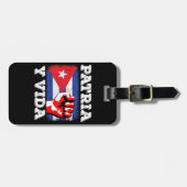 Étiquette À Bagage Drapeau national de Cuba Patria Y Vida Cubano (Devant horizontal)