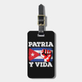 Étiquette À Bagage Drapeau national de Cuba Patria Y Vida Cubano (Devant Vertical)