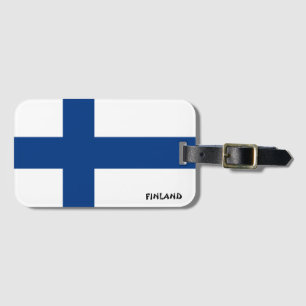 Étiquette À Bagage Drapeau national de Finlande Patriotique