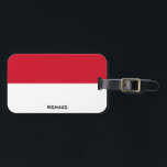 Étiquette À Bagage Drapeau national de Monaco Patriotique<br><div class="desc">Drapeau national de Monaco Patriotic Luggage Tag avec le drapeau de Monaco imprimé sur le côté de l'étiquette. Le nom du pays écrit avec la police vibrante est intégré dans la conception du fond. Le texte est entièrement personnalisable à l'aide de la fonction "Customiser !". L'autre côté de la balise...</div>