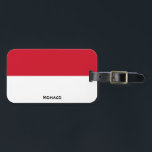 Étiquette À Bagage Drapeau national de Monaco Patriotique<br><div class="desc">Drapeau national de Monaco Patriotic Luggage Tag avec le drapeau de Monaco imprimé sur le côté de l'étiquette. Le nom du pays écrit avec la police vibrante est intégré dans la conception du fond. Le texte est entièrement personnalisable à l'aide de la fonction "Customiser !". L'autre côté de la balise...</div>