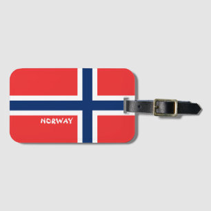 Étiquette À Bagage Drapeau national de Norvège Patriotique
