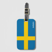 Étiquette À Bagage Drapeau national de Suède patriotique (Devant Vertical)