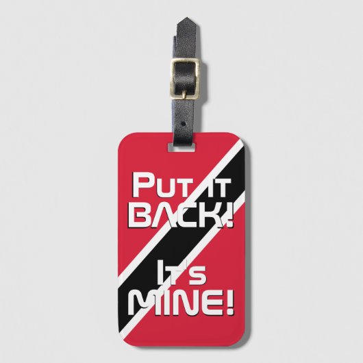 Étiquette À Bagage Drapeau national de Trinité-et-Tobago Funny Patrio (Devant Vertical)