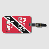 Étiquette À Bagage Drapeau national de Trinité-et-Tobago Funny Patrio (Devant Horizontal)