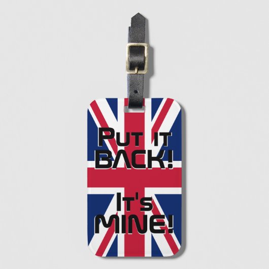 Étiquette À Bagage Drapeau National du Royaume-Uni Funny Patriotique (Devant Vertical)