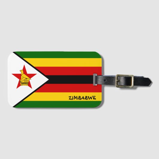 Étiquette À Bagage Drapeau national du Zimbabwe patriotique (Devant Horizontal)