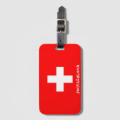 Étiquette À Bagage Drapeau national suisse Patriotique (Devant Vertical)