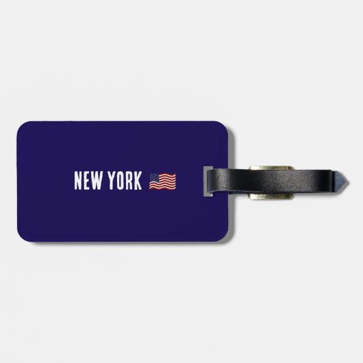 Étiquette À Bagage Drapeau New York/États-Unis (Dos horizontal)
