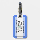 Étiquette À Bagage Drapeau Nicaragua Easy ID Personnel (Dos Vertical)