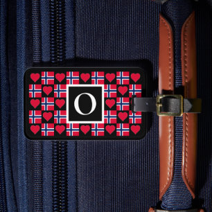 Étiquette À Bagage Drapeau norvégien personnalisé Norvège Lettre pers