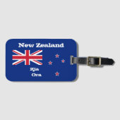 Étiquette À Bagage Drapeau Nouvelle-Zélande & bagages Kia Ora / Nouve (Devant Horizontal)