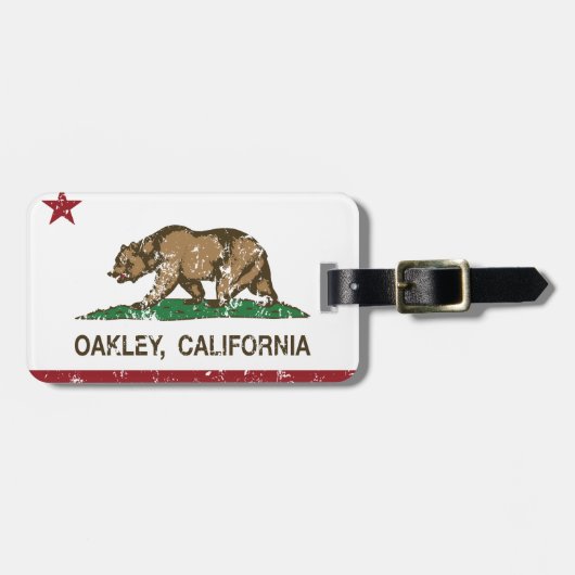 Étiquette À Bagage Drapeau Oakley d'état de la Californie (Devant horizontal)