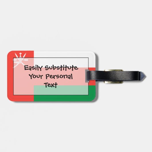 Étiquette À Bagage Drapeau Oman Easy ID Personal (Dos horizontal)