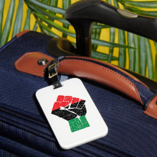 Étiquette À Bagage Drapeau panafricain Poing, histoire noire afro-amé
