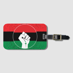 Étiquette À Bagage Drapeau panafricain Poing, histoire noire afro-amé