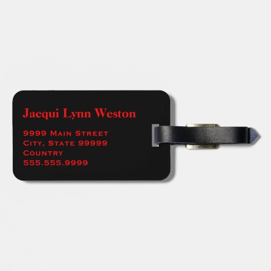 Étiquette À Bagage Drapeau panafricain rouge, noir, vert (Dos horizontal)