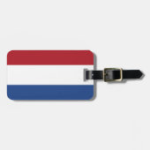 Étiquette À Bagage Drapeau Pays-Bas Balise avec bracelet en cuir (Devant horizontal)