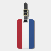 Étiquette À Bagage Drapeau Pays-Bas Balise avec bracelet en cuir (Devant Vertical)