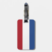 Étiquette À Bagage Drapeau Pays-Bas Balise avec bracelet en cuir (Dos Vertical)