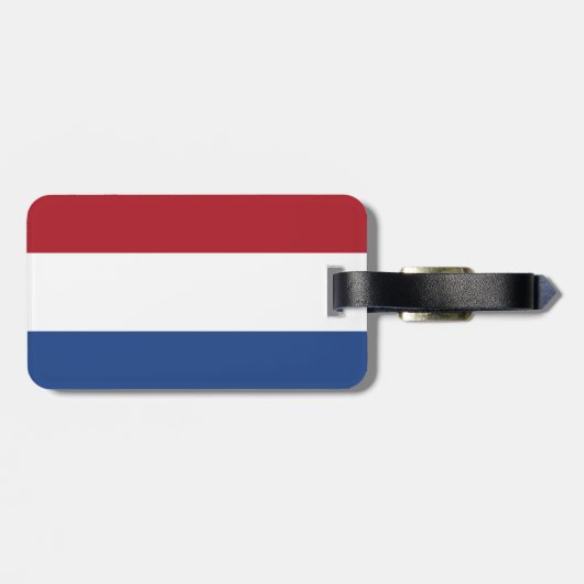 Étiquette À Bagage Drapeau Pays-Bas Balise avec bracelet en cuir (Dos horizontal)